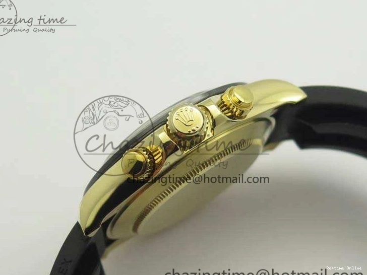 0109 Tailored Daytona 116518 LN YG ARF 1:1 Best Edition Black Dial On Rubber Strap A4130 Super Clone 3479